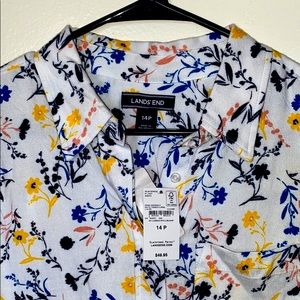 Lands End Women’s button down long sleeve shirt